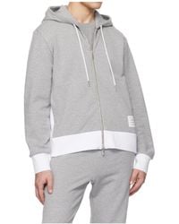 Thom Browne - Logo Patch Zip-Up Hoodie - Lyst