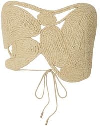 Cult Gaia - Ase Backless Asymmetrical Raffia Top - Lyst