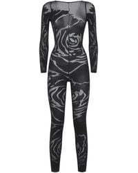 Wolford - Rose Shadow Sheer Catsuit Jumpsuit - Lyst