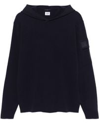 C.P. Company - Logo Patch Knitted Hoodie - Lyst