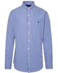 Polo Ralph Lauren - Logo Embroidered Pinstriped Shirt - Lyst