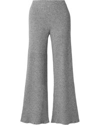 The Elder Statesman - Delicash Ribbed Wide-Leg Casual Pants - Lyst