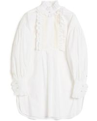 Valentino - Ruffled Long-Sleeved Mini Dress - Lyst