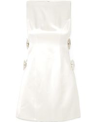 retroféte - Nadine Bow And Crystal-Embellished Cutout Satin Mini Dress - Lyst