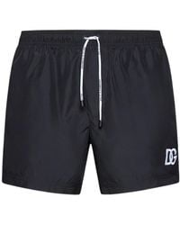 Dolce & Gabbana - Logo Embroidered Drawstring Swim Shorts - Lyst