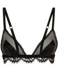 Dolce & Gabbana - Lace-Detailed Triangle Cup Bra - Lyst