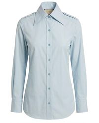 Gucci - Pointed Collar Buttoned Shirt - Lyst