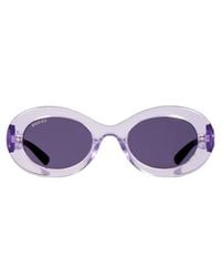 Gucci - Oval Frame Sunglasses - Lyst