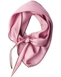 Prada - Printed Twill Scarf - Lyst