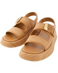 Tod's - Straw Woven Sandals - Lyst