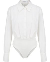 Patrizia Pepe - Poplin Shirt Bodysuit - Lyst