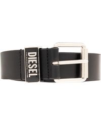DIESEL - B Glossy Logo Plaque Belt - Lyst