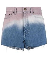 Saint Laurent - Tie-Dye Denim Shorts - Lyst