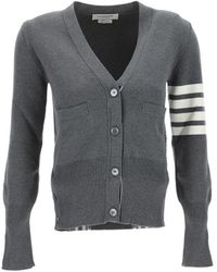 Thom Browne - 4-Bar V-Neck Knit Cardigan - Lyst