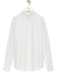 Loewe - Logo Embroidered Long-Sleeved Shirt - Lyst