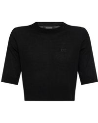 DSquared² - Logo Printed Cropped Jumper - Lyst