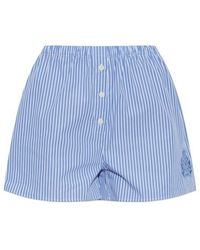 Sporty & Rich - Ny Crest Striped Shorts - Lyst