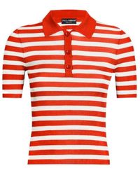 Dolce & Gabbana - Rib-Knit Stripe Polo Shirt - Lyst