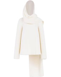 Alaïa - Alaïa Draped Hooded Coat - Lyst