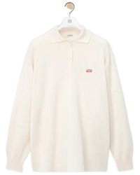 Loewe - Long-Sleeved Knitted Polo Jumper - Lyst