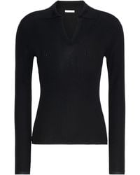 Max Mara - Long-Sleeved Knit Polo Shirt - Lyst