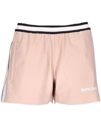 Palm Angels - Logo Printed Striped Shorts - Lyst