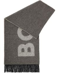 BOSS - Armin Jacquard Logo Scarf - Lyst