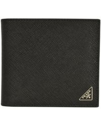 Prada - Triangle-Logo Bi-Fold Wallet - Lyst