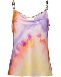 Rabanne - Tie-Dye Printed Satin Top - Lyst