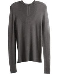 Rick Owens - Sheer Ribbed Hooded Knitted Top - Lyst