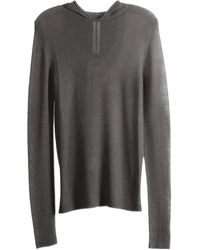Rick Owens - Sheer Ribbed Hooded Knitted Top - Lyst