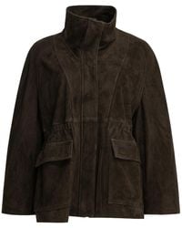 Nour Hammour - High-Neck Leather Jacket - Lyst
