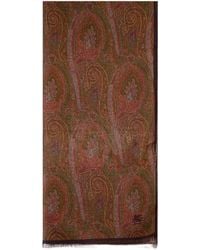 Etro - Paisley Printed Frayed-Edge Scarf - Lyst