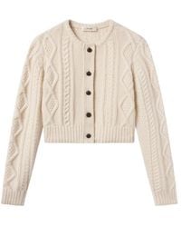 FRAME - The Cable Knit Cardi - Lyst