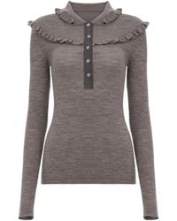 Chloé - Chloé Fitted Knit Henley Shirt - Lyst