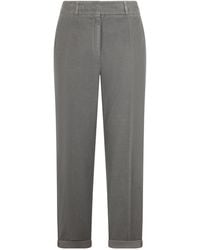 Peserico - High-Waist Cropped Pants - Lyst