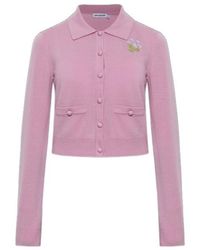 Self-Portrait - Floral Embroidered Knit Cardigan - Lyst