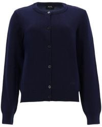 A.P.C. - Crewneck Button-Up Cardigan - Lyst