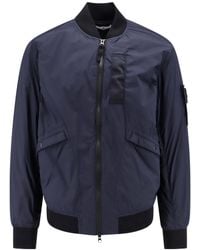 Stone Island - Logo Patch Zip-Up Bomber Jacket - Lyst