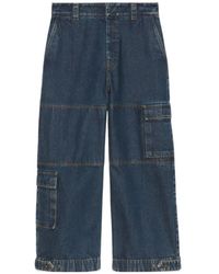 Gucci - Contrast Stitched Wide-Leg Jeans - Lyst