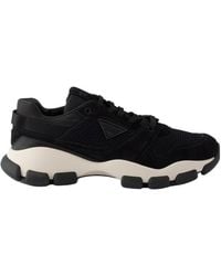 Prada - Mesh Fabric And Suede Sneakers - Lyst