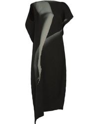 Issey Miyake - Pleated Graphic-Print Maxi Dress - Lyst