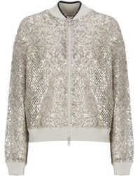 Brunello Cucinelli - Sequin Embellished Zipped Jacket - Lyst