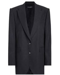 Dolce & Gabbana - Single-Breasted Straight Hem Blazer - Lyst