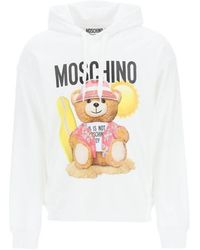 Moschino - Teddy Bear Printed Drawstring Hoodie - Lyst