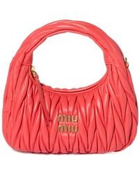 Miu Miu - Wander Matelassé Nappa Leather Hobo Bag - Lyst