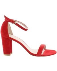 Stuart Weitzman - One Word With Thick High-Heeled Sandals - Lyst