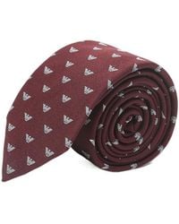 Emporio Armani - Bordeaux Logo-Motif Tie - Lyst