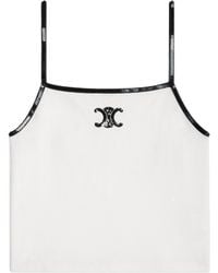 Celine - Embroidered Triomphe Tank Top - Lyst