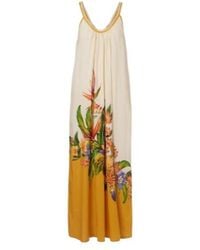 FARM Rio - Hilo Stripes Beaded Floral Cotton Maxi Dress - Lyst